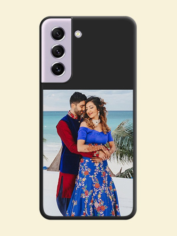 Image Upload With Space Black Color On Custom Soft Matte Mobile Back Cover - Samsung Galaxy S21 Fe 5G