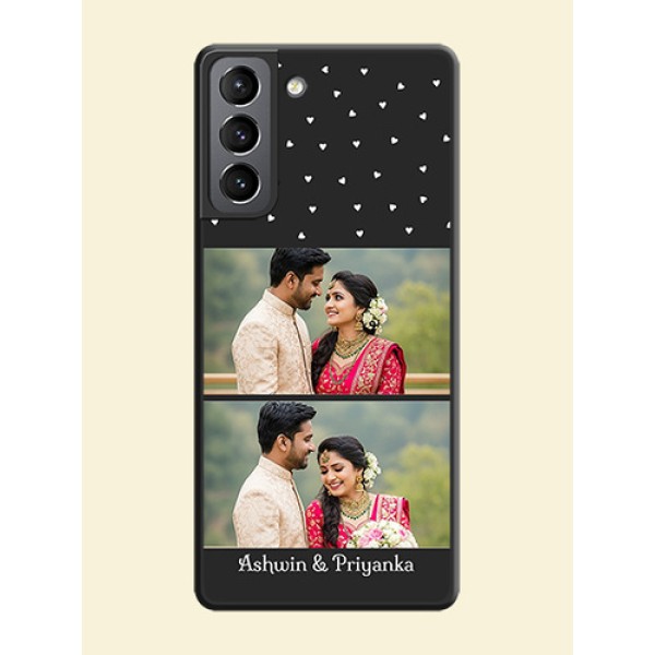 Miniature Love Symbols with Name on Space Black Custom Soft Matte Back Cover - Galaxy S21 Plus Miniature Love Symbols with Name on Space Black Custom Soft Matte Back Cover - Galaxy S21 Plus