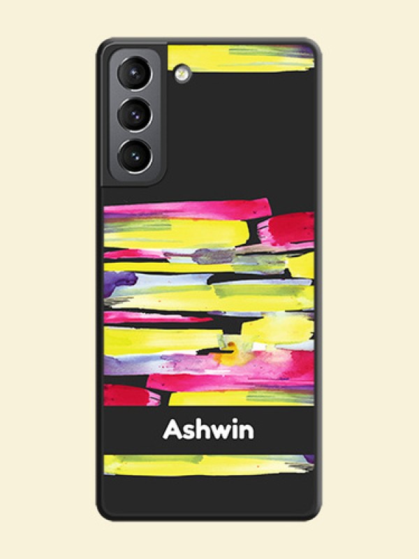 Brush Coloured on Space Black Personalized Soft Matte Phone Covers - Galaxy S21 Plus