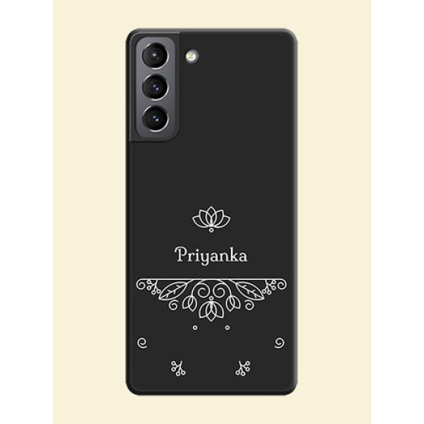 Lotus Garden Custom Text On Space Black Personalized Soft Matte Phone Covers -Samsung Galaxy S21 Plus Lotus Garden Custom Text On Space Black Personalized Soft Matte Phone Covers -Samsung Galaxy S21 Plus