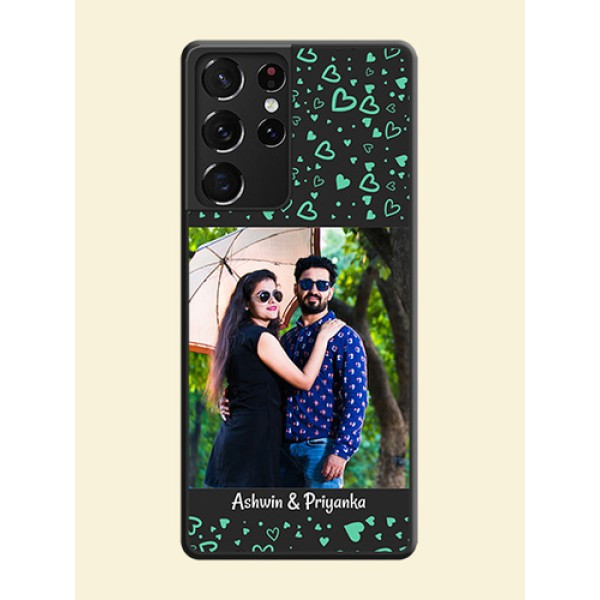 Sea Green Indefinite Love Pattern on Photo on Space Black Soft Matte Mobile Cover - Galaxy S21 Ultra Sea Green Indefinite Love Pattern on Photo on Space Black Soft Matte Mobile Cover - Galaxy S21 Ultra