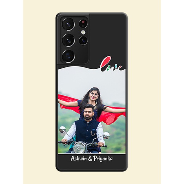 Fall in Love Pattern with Picture on Photo on Space Black Soft Matte Mobile Case - Galaxy S21 Ultra Fall in Love Pattern with Picture on Photo on Space Black Soft Matte Mobile Case - Galaxy S21 Ultra