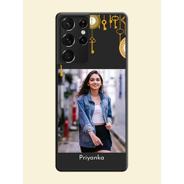 Decorative Design with Text on Space Black Custom Soft Matte Back Cover - Galaxy S21 Ultra Decorative Design with Text on Space Black Custom Soft Matte Back Cover - Galaxy S21 Ultra