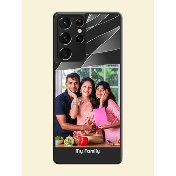 Mixed Wave Lines on Photo on Space Black Soft Matte Mobile Cover - Galaxy S21 Ultra Mixed Wave Lines on Photo on Space Black Soft Matte Mobile Cover - Galaxy S21 Ultra