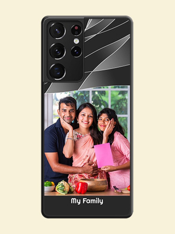 Mixed Wave Lines on Photo on Space Black Soft Matte Mobile Cover - Galaxy S21 Ultra