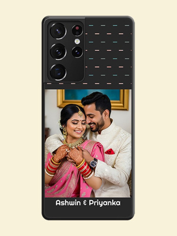 Line Pattern Design with Text on Space Black Custom Soft Matte Phone Back Cover - Galaxy S21 Ultra