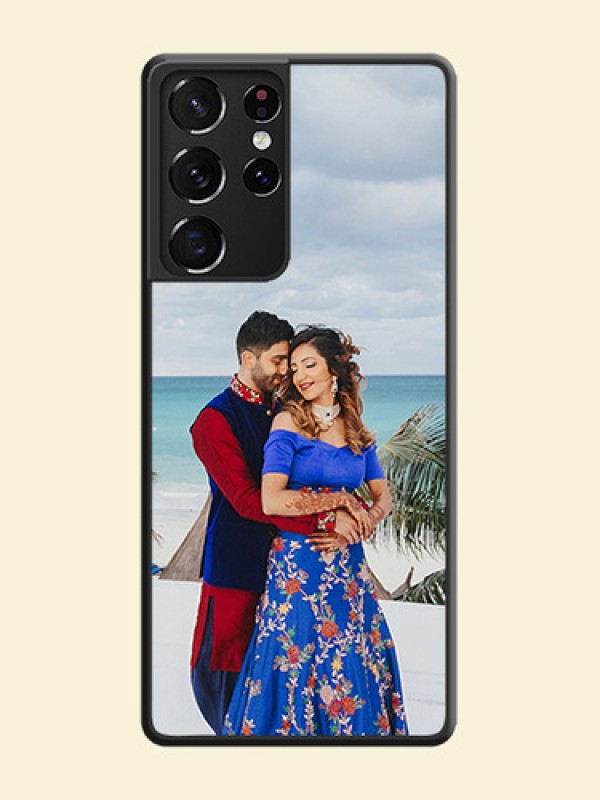 Full Single Pic Upload On Space Black Personalized Soft Matte Phone Covers -Samsung Galaxy S21 Ultra
