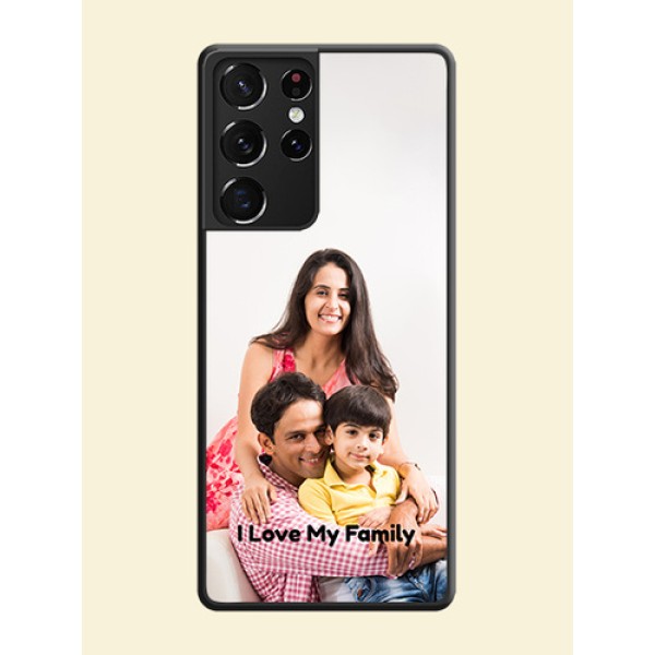 Full Single Pic Upload With Text On Space Black Personalized Soft Matte Phone Covers -Samsung Galaxy S21 Ultra Full Single Pic Upload With Text On Space Black Personalized Soft Matte Phone Covers -Samsung Galaxy S21 Ultra
