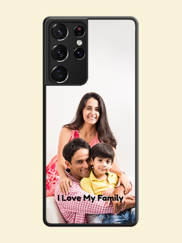 Full Single Pic Upload With Text On Space Black Personalized Soft Matte Phone Covers -Samsung Galaxy S21 Ultra