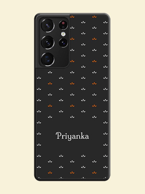 Simple Pattern With Custom Text On Space Black Personalized Soft Matte Phone Covers -Samsung Galaxy S21 Ultra
