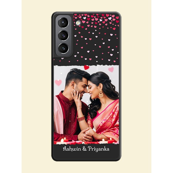 Fall in Love with Your Partner  on Photo on Space Black Soft Matte Phone Cover - Galaxy S21