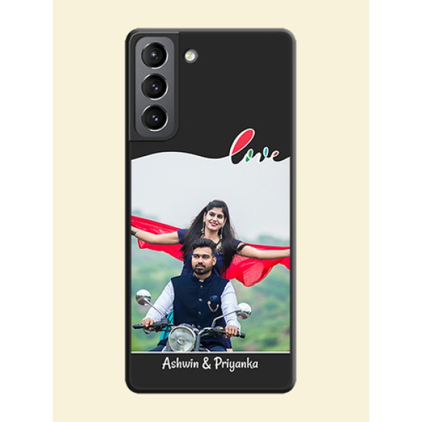 Fall in Love Pattern with Picture on Photo on Space Black Soft Matte Mobile Case - Galaxy S21 Fall in Love Pattern with Picture on Photo on Space Black Soft Matte Mobile Case - Galaxy S21