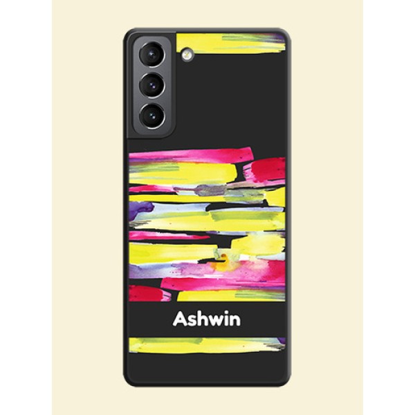 Brush Coloured on Space Black Personalized Soft Matte Phone Covers - Galaxy S21 Brush Coloured on Space Black Personalized Soft Matte Phone Covers - Galaxy S21