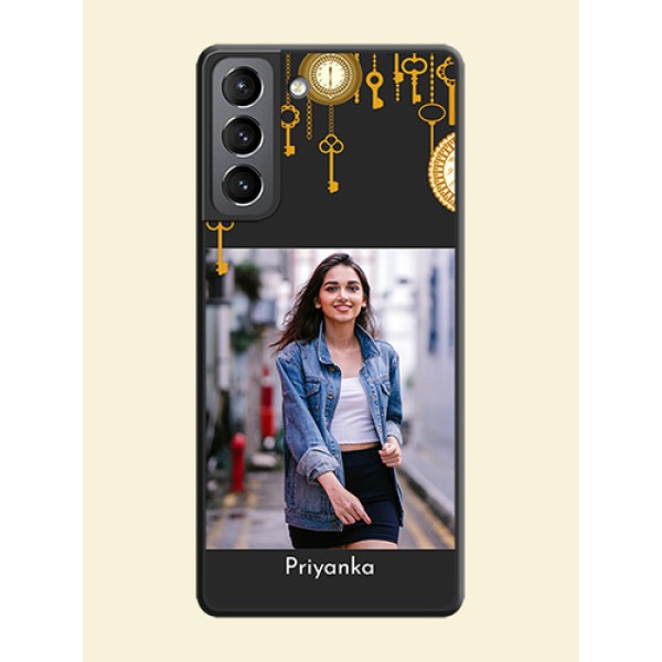 Decorative Design with Text on Space Black Custom Soft Matte Back Cover - Galaxy S21 Decorative Design with Text on Space Black Custom Soft Matte Back Cover - Galaxy S21