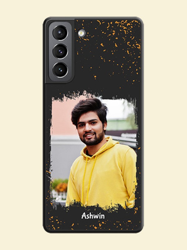 Spray Free Design on Photo on Space Black Soft Matte Phone Cover - Galaxy S21