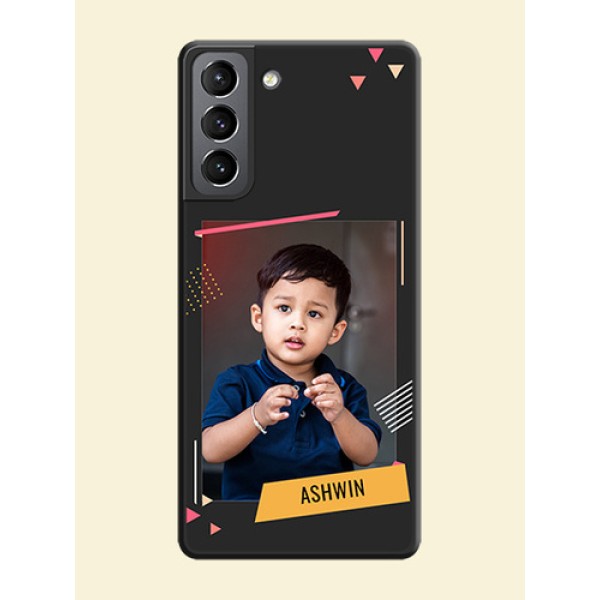 Photo Frame with Triangle Small Dots on Photo on Space Black Soft Matte Back Cover - Galaxy S21 Photo Frame with Triangle Small Dots on Photo on Space Black Soft Matte Back Cover - Galaxy S21