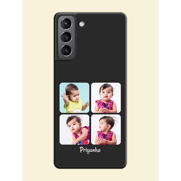 Floral Art with 6 Image Holder on Photo on Space Black Soft Matte Mobile Case - Galaxy S21 Floral Art with 6 Image Holder on Photo on Space Black Soft Matte Mobile Case - Galaxy S21