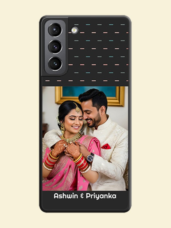 Line Pattern Design with Text on Space Black Custom Soft Matte Phone Back Cover - Galaxy S21