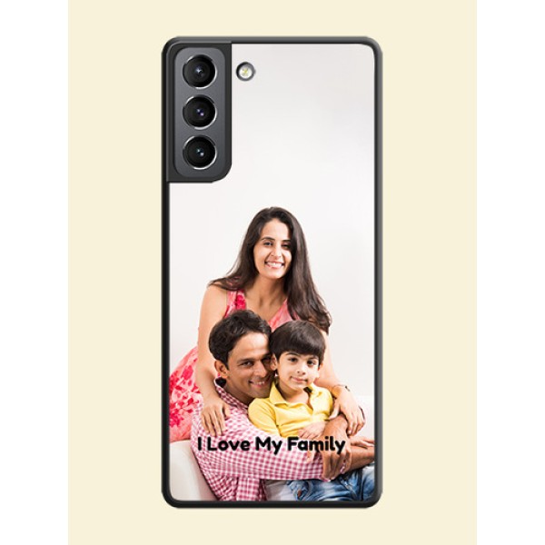 Full Single Pic Upload With Text On Space Black Personalized Soft Matte Phone Covers -Samsung Galaxy S21 Full Single Pic Upload With Text On Space Black Personalized Soft Matte Phone Covers -Samsung Galaxy S21