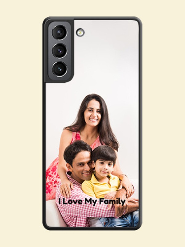 Full Single Pic Upload With Text On Space Black Personalized Soft Matte Phone Covers -Samsung Galaxy S21