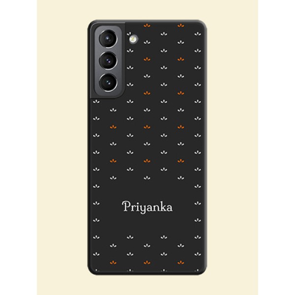 Simple Pattern With Custom Text On Space Black Personalized Soft Matte Phone Covers -Samsung Galaxy S21 Simple Pattern With Custom Text On Space Black Personalized Soft Matte Phone Covers -Samsung Galaxy S21