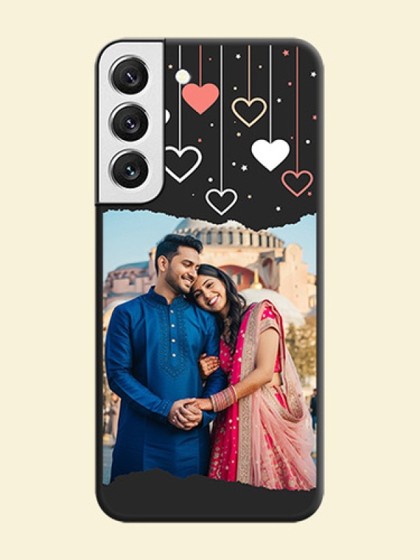 Love Hangings with Splash Wave Picture on Space Black Custom Soft Matte Phone Back Cover - Galaxy S22 5G
