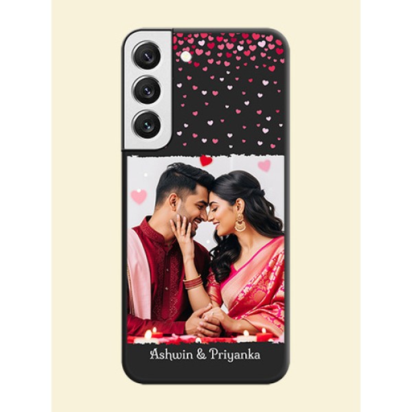 Fall in Love with Your Partner on Photo on Space Black Soft Matte Phone Cover - Galaxy S22 5G Fall in Love with Your Partner on Photo on Space Black Soft Matte Phone Cover - Galaxy S22 5G
