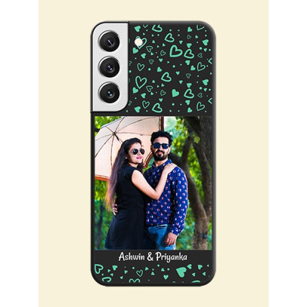 Sea Green Indefinite Love Pattern on Photo on Space Black Soft Matte Mobile Cover - Galaxy S22 5G Sea Green Indefinite Love Pattern on Photo on Space Black Soft Matte Mobile Cover - Galaxy S22 5G
