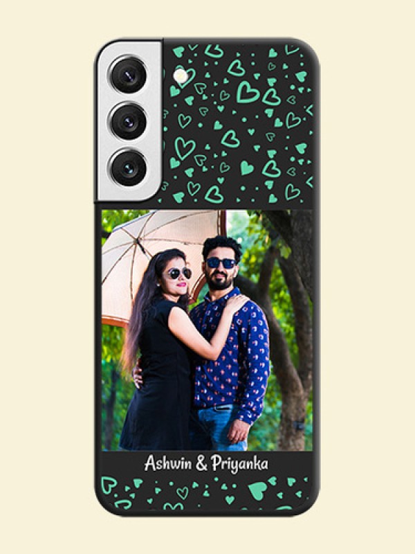 Sea Green Indefinite Love Pattern on Photo on Space Black Soft Matte Mobile Cover - Galaxy S22 5G