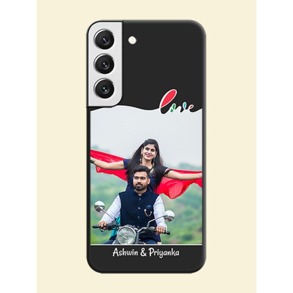 Fall in Love Pattern with Picture on Photo on Space Black Soft Matte Mobile Case - Galaxy S22 5G Fall in Love Pattern with Picture on Photo on Space Black Soft Matte Mobile Case - Galaxy S22 5G