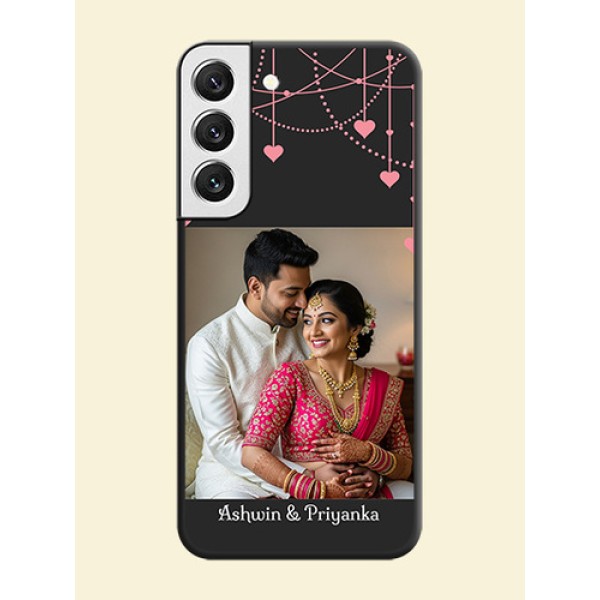 Pink Love Hangings with Text on Space Black Custom Soft Matte Back Cover - Galaxy S22 5G Pink Love Hangings with Text on Space Black Custom Soft Matte Back Cover - Galaxy S22 5G