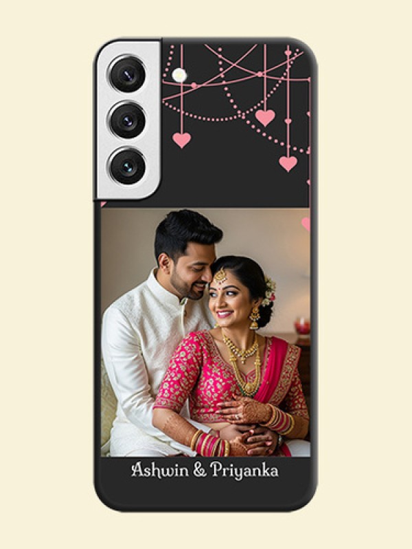 Pink Love Hangings with Text on Space Black Custom Soft Matte Back Cover - Galaxy S22 5G