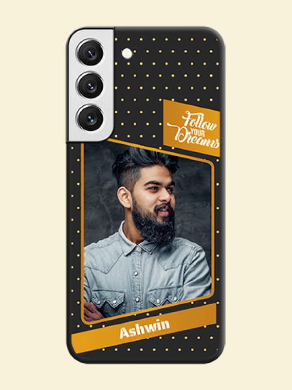 Follow Your Dreams with White Dots on Space Black Custom Soft Matte Phone Cases - Galaxy S22 5G