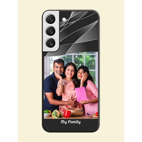 Mixed Wave Lines on Photo on Space Black Soft Matte Mobile Cover - Galaxy S22 5G Mixed Wave Lines on Photo on Space Black Soft Matte Mobile Cover - Galaxy S22 5G