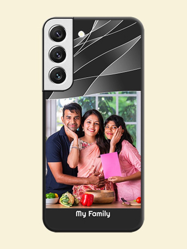 Mixed Wave Lines on Photo on Space Black Soft Matte Mobile Cover - Galaxy S22 5G