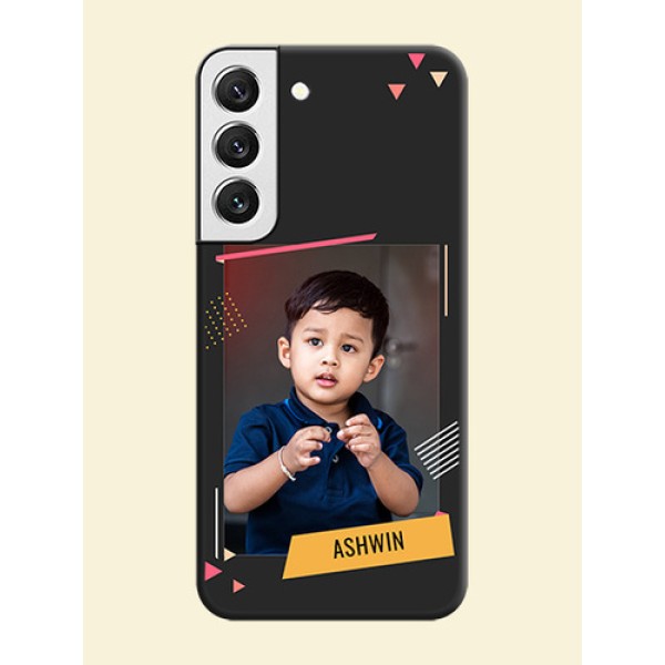 Photo Frame with Triangle Small Dots on Photo on Space Black Soft Matte Back Cover - Galaxy S22 5G Photo Frame with Triangle Small Dots on Photo on Space Black Soft Matte Back Cover - Galaxy S22 5G