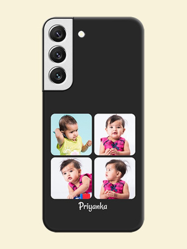 Floral Art with 6 Image Holder on Photo on Space Black Soft Matte Mobile Case - Galaxy S22 5G