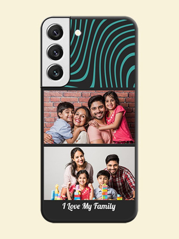 Wave Pattern with 2 Image Holder on Space Black Personalized Soft Matte Phone Covers - Galaxy S22 5G