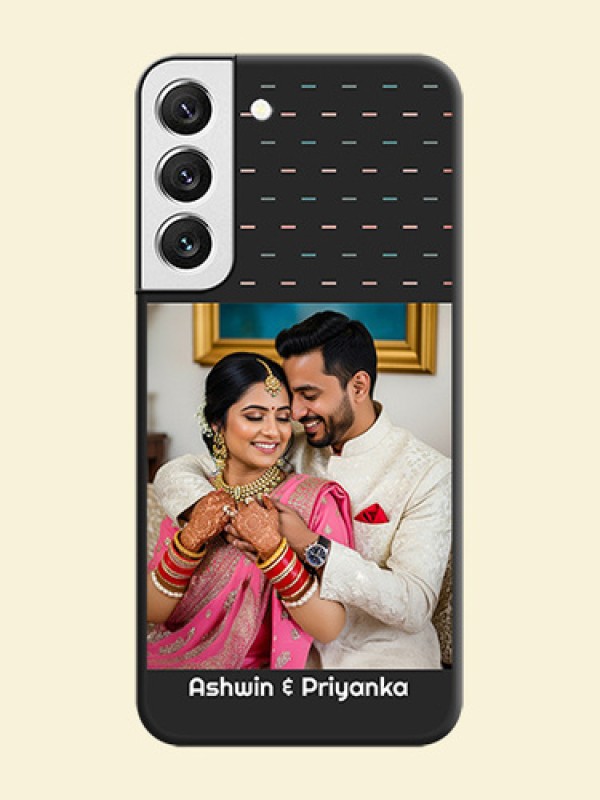 Line Pattern Design with Text on Space Black Custom Soft Matte Phone Back Cover - Galaxy S22 5G