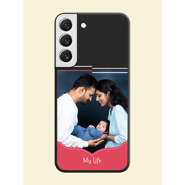 Classic Plain Design with Name on Photo on Space Black Soft Matte Phone Cover - Galaxy S22 5G Classic Plain Design with Name on Photo on Space Black Soft Matte Phone Cover - Galaxy S22 5G