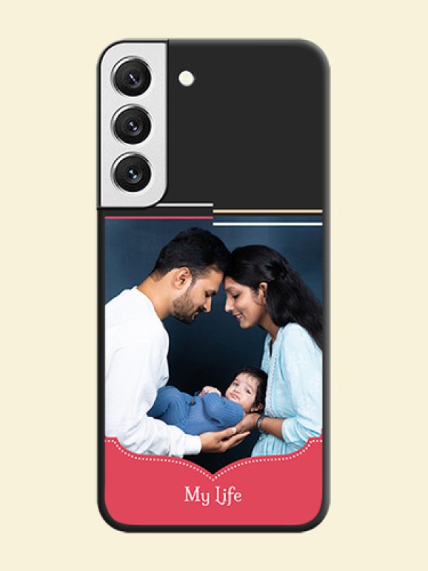 Classic Plain Design with Name on Photo on Space Black Soft Matte Phone Cover - Galaxy S22 5G