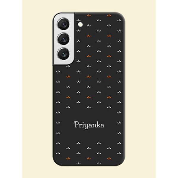 Simple Pattern With Custom Text On Space Black Personalized Soft Matte Phone Covers -Samsung Galaxy S22 5G Simple Pattern With Custom Text On Space Black Personalized Soft Matte Phone Covers -Samsung Galaxy S22 5G