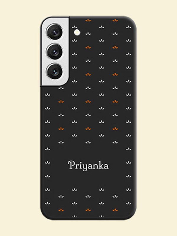 Simple Pattern With Custom Text On Space Black Personalized Soft Matte Phone Covers -Samsung Galaxy S22 5G