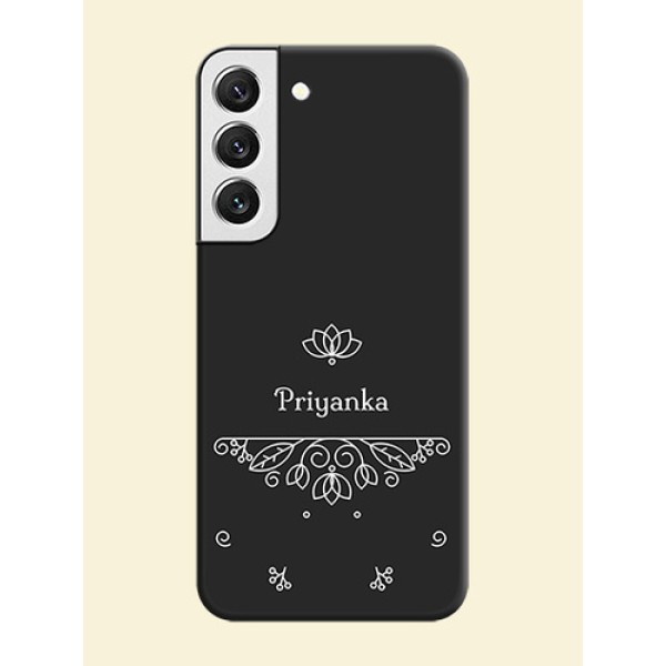 Lotus Garden Custom Text On Space Black Personalized Soft Matte Phone Covers -Samsung Galaxy S22 5G Lotus Garden Custom Text On Space Black Personalized Soft Matte Phone Covers -Samsung Galaxy S22 5G