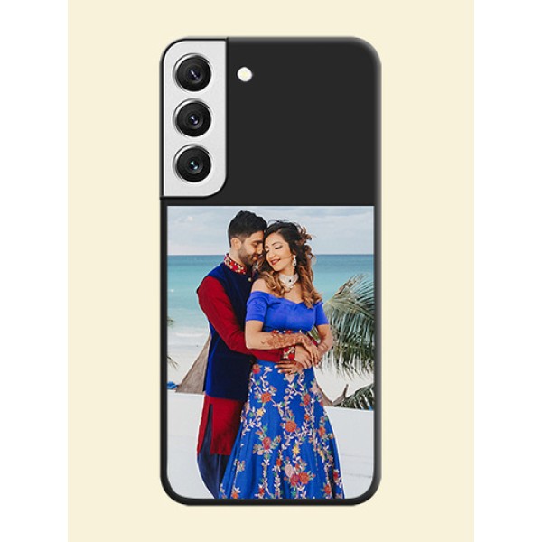 Image Upload With Space Black Color On Custom Soft Matte Mobile Back Cover - Samsung Galaxy S22 5G Image Upload With Space Black Color On Custom Soft Matte Mobile Back Cover - Samsung Galaxy S22 5G
