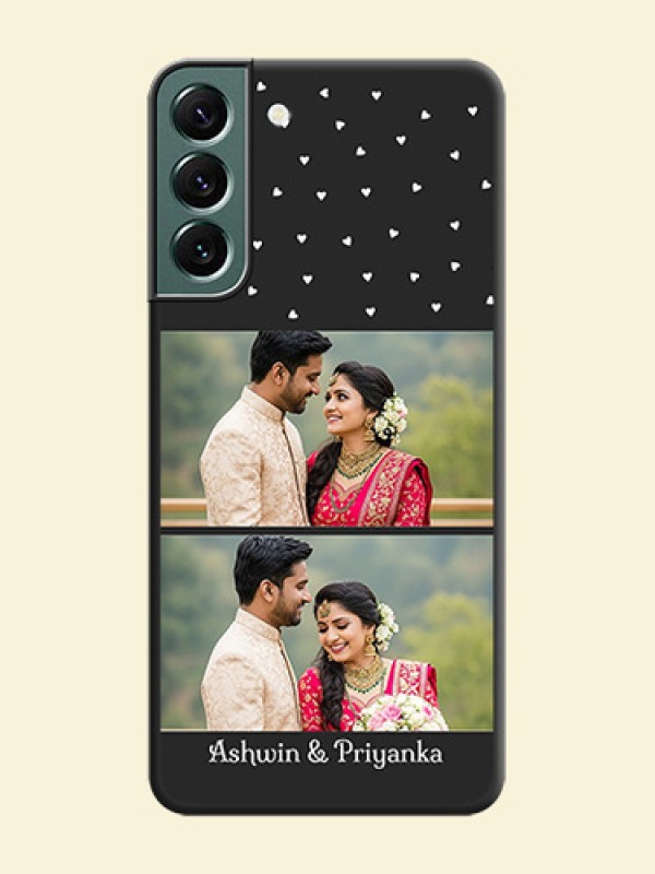 Miniature Love Symbols with Name on Space Black Custom Soft Matte Back Cover - Galaxy S22 Plus 5G