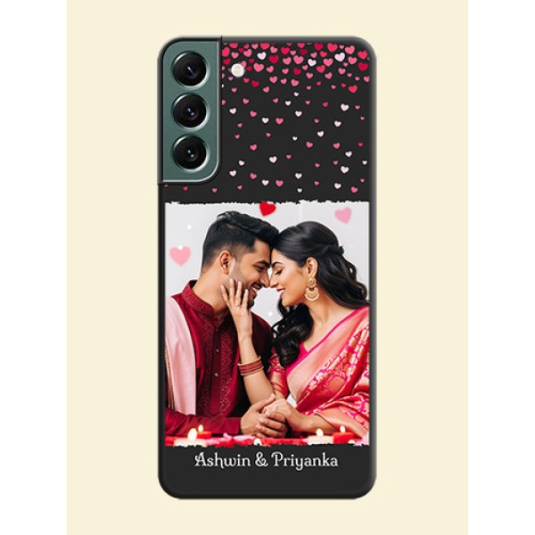 Fall in Love with Your Partner on Photo on Space Black Soft Matte Phone Cover - Galaxy S22 Plus 5G Fall in Love with Your Partner on Photo on Space Black Soft Matte Phone Cover - Galaxy S22 Plus 5G