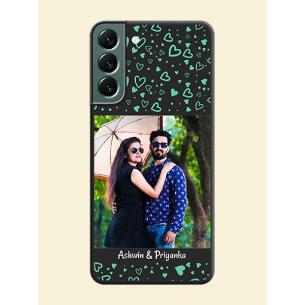 Sea Green Indefinite Love Pattern on Photo on Space Black Soft Matte Mobile Cover - Galaxy S22 Plus 5G Sea Green Indefinite Love Pattern on Photo on Space Black Soft Matte Mobile Cover - Galaxy S22 Plus 5G