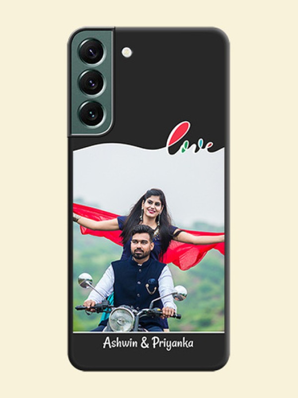 Fall in Love Pattern with Picture on Photo on Space Black Soft Matte Mobile Case - Galaxy S22 Plus 5G