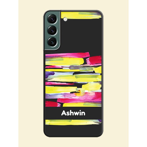 Brush Coloured on Space Black Personalized Soft Matte Phone Covers - Galaxy S22 Plus 5G Brush Coloured on Space Black Personalized Soft Matte Phone Covers - Galaxy S22 Plus 5G